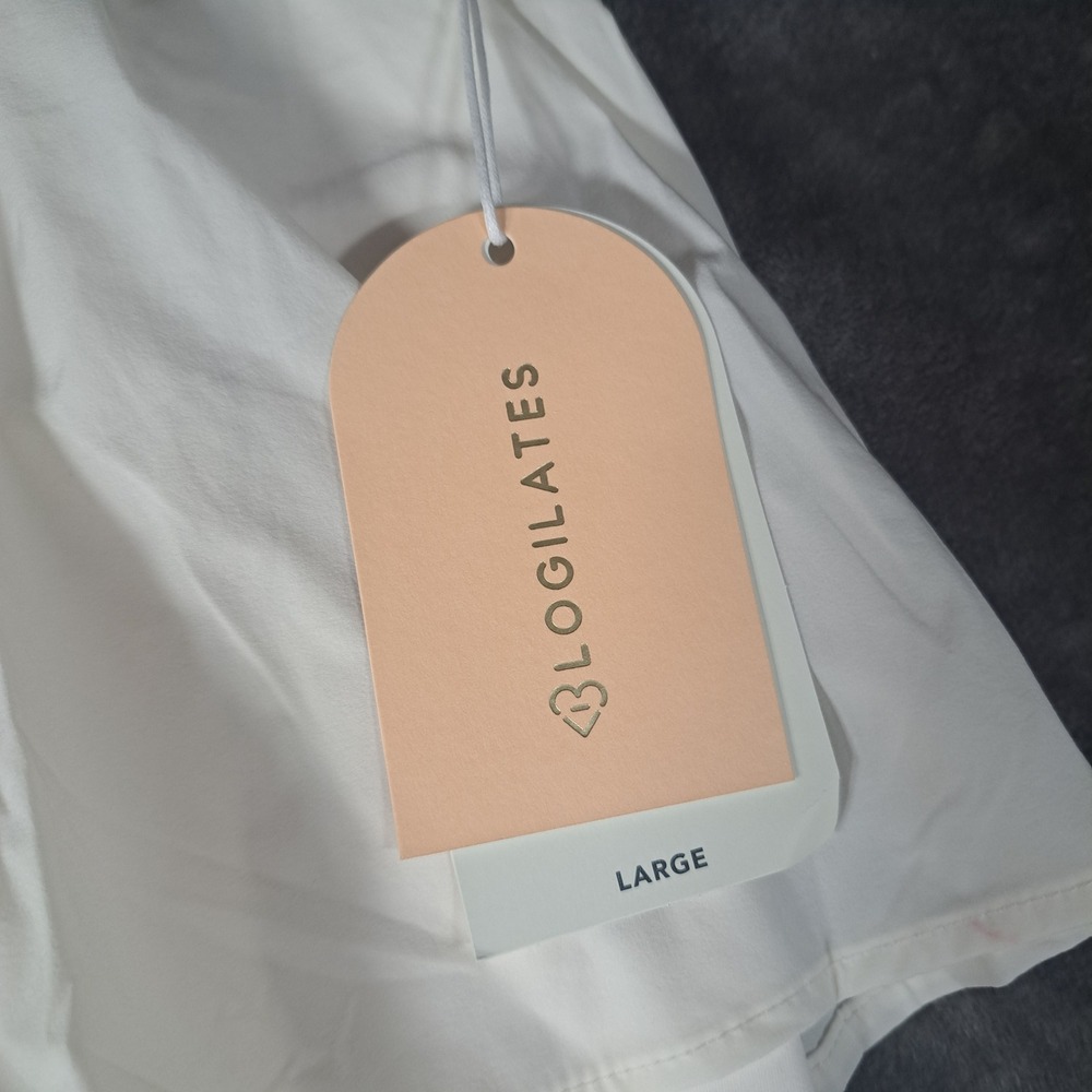 Blogilates Ruffle‎ Short Cream White Athletic Running Gym Shorts Large Coquette - Picture 6 of 7